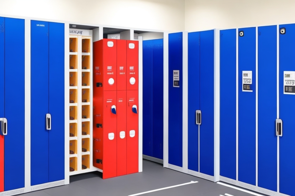 A_modern_gym_with_a_vibrant_array_of_smart_locker