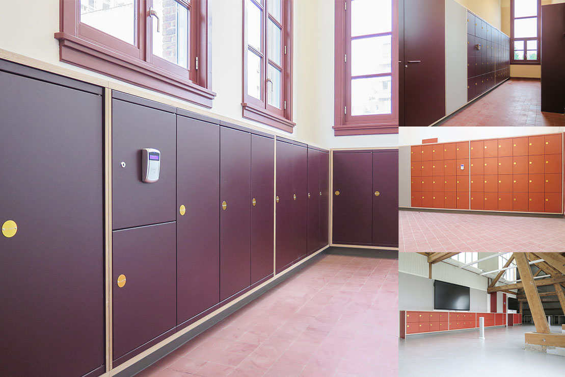 Keynius education electronic lockers installed at Campus Cadix in Antwerp, offering secure and stylish student storage solutions.